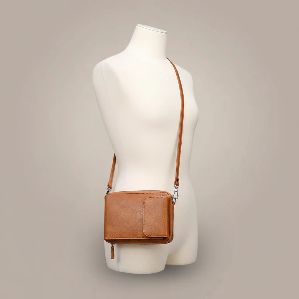 Sac besace bandoulière compact cuir pu - Vue 5 - Sac Besace