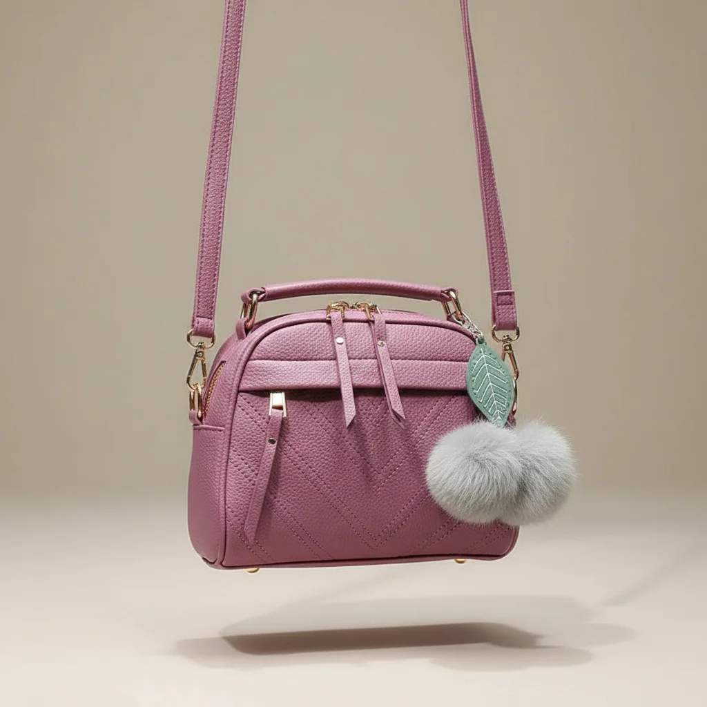 Sac besace femme cuir pu compact élégant - Vue 5 - Sac Besace