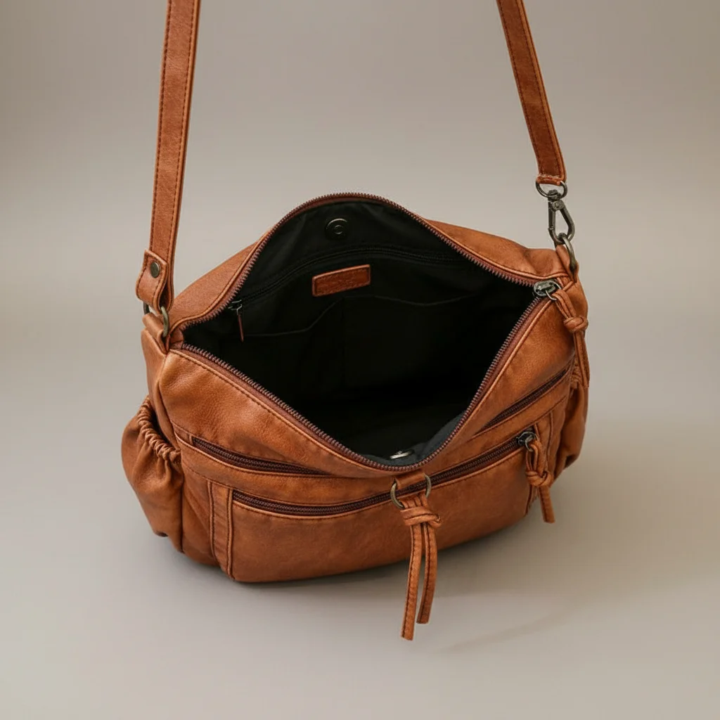 Sac besace femme cuir souple élégant - Vue 3 - Sac Besace