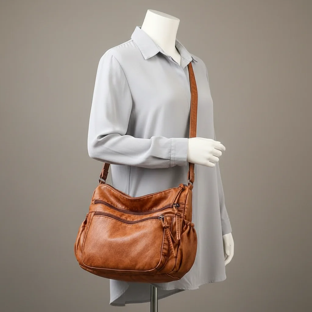 Sac besace femme cuir souple élégant - Vue 5 - Sac Besace