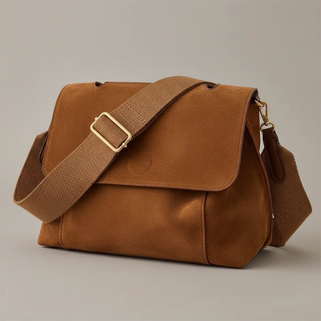 Sac besace femme daim élégant quotidien - Vue 4 - Sac Besace