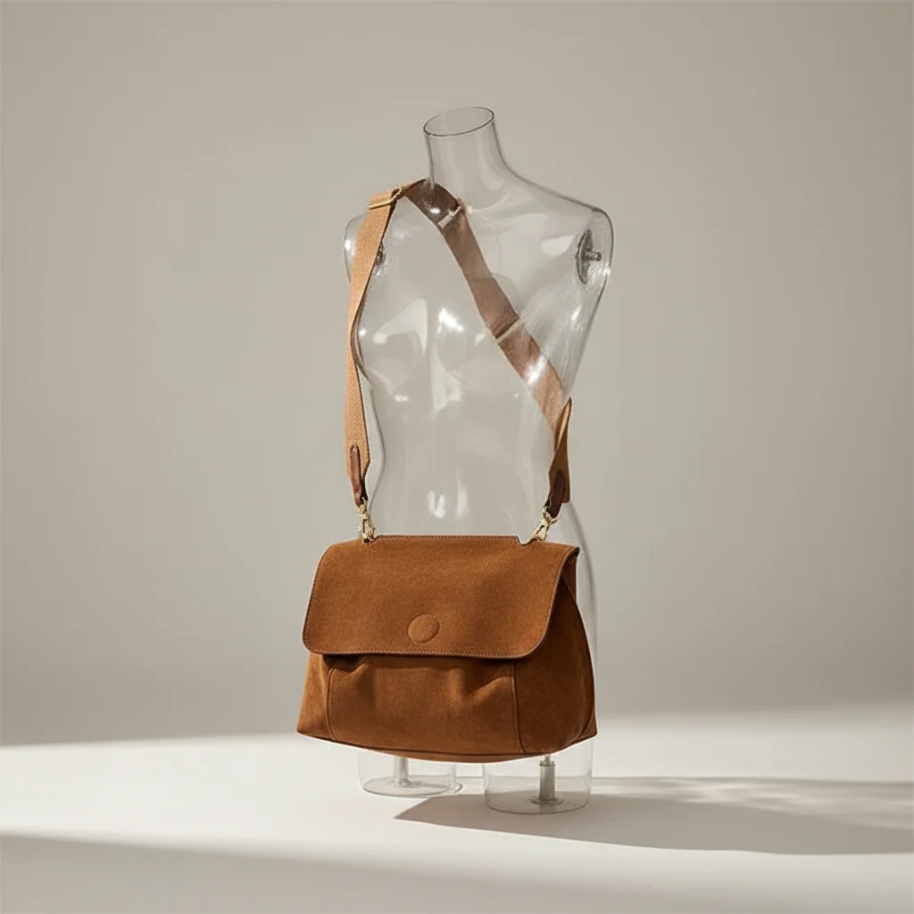 Sac besace femme daim élégant quotidien - Vue 5 - Sac Besace