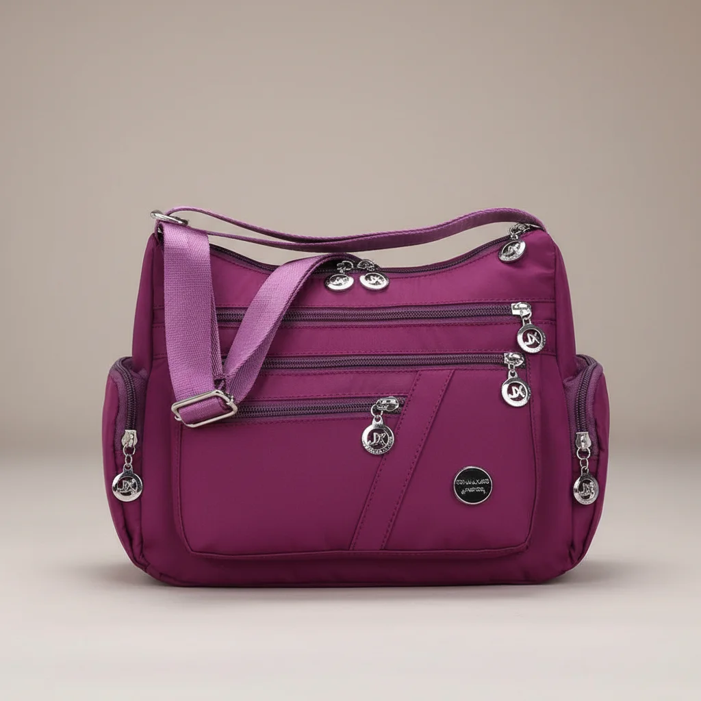 Sac besace femme multipoches tissu oxford - Vue 10 - Sac Besace