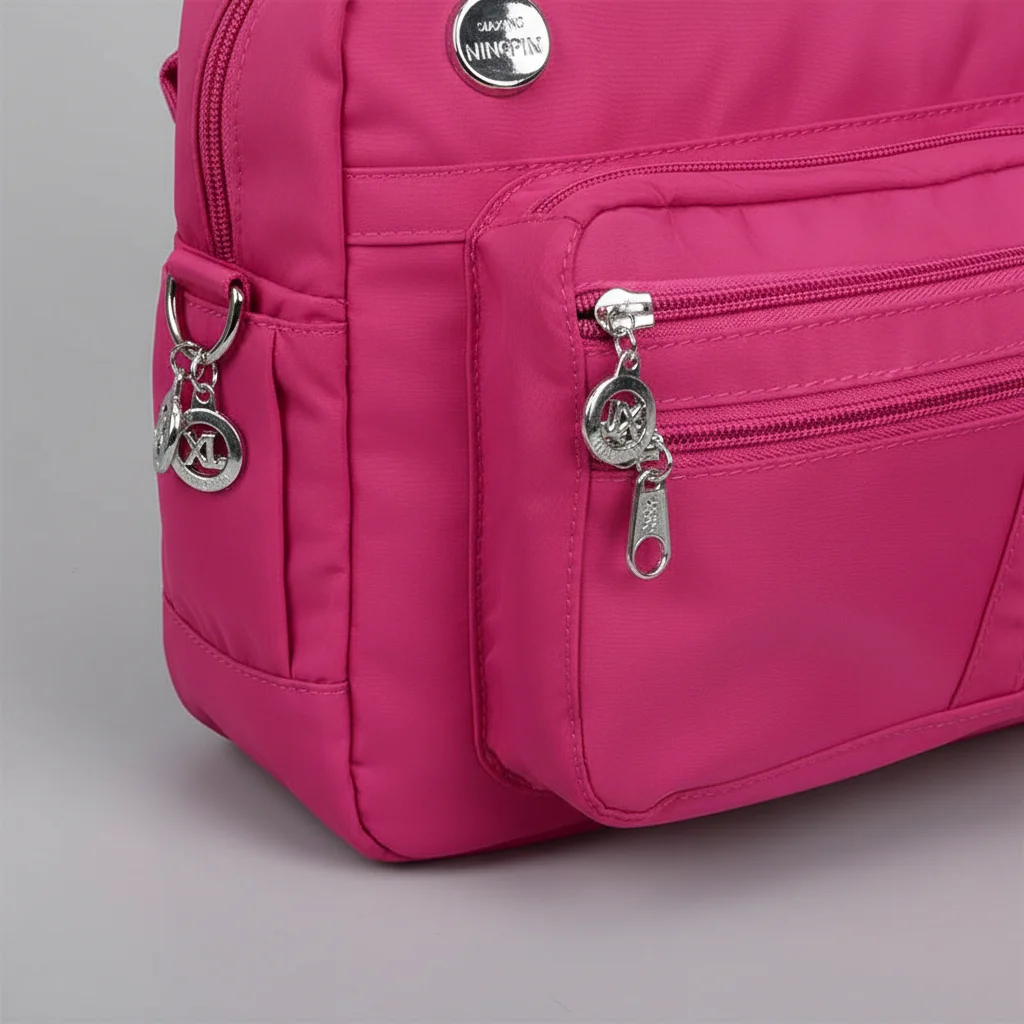 Sac besace femme multipoches tissu oxford - Vue 12 - Sac Besace