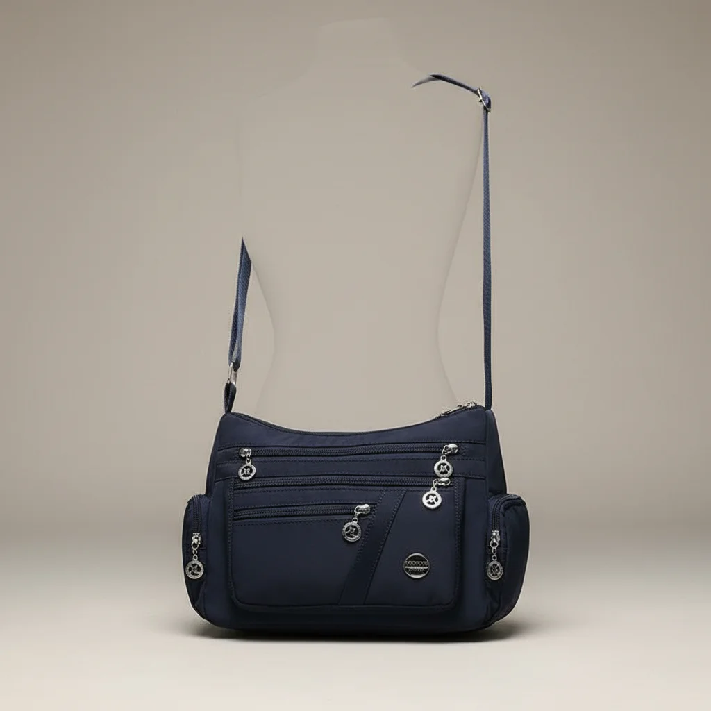 Sac besace femme multipoches tissu oxford - Vue 5 - Sac Besace